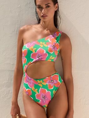 NWT Anthropologie Sanctuary Mio Super Bloom Floral Print One-Piece Swimsuit